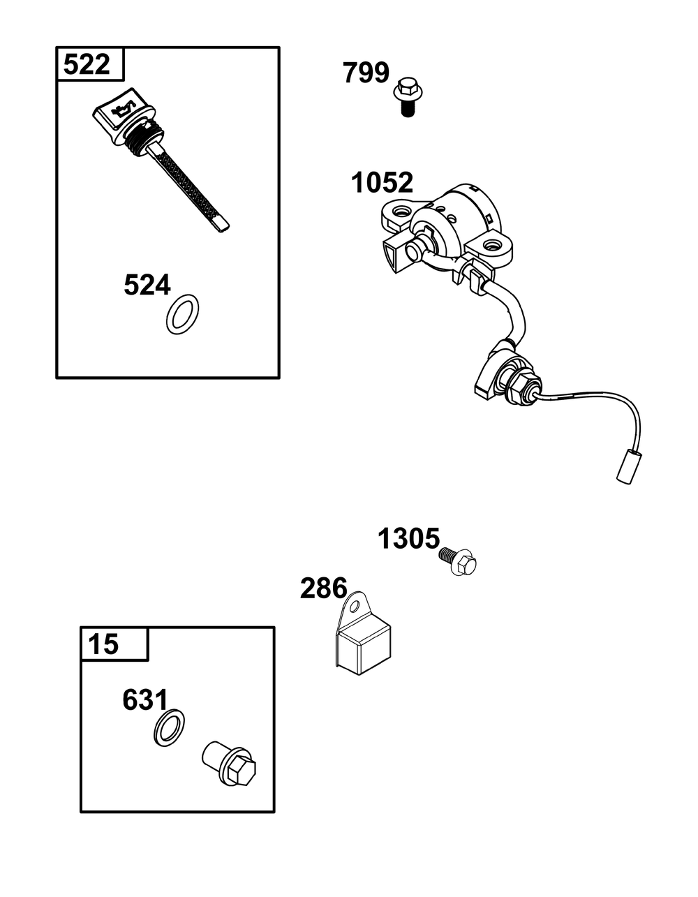 Lubrication Group Diagram and Parts List for 25T237-0145-H5 200000 - 399999 Briggs and Stratton Engine